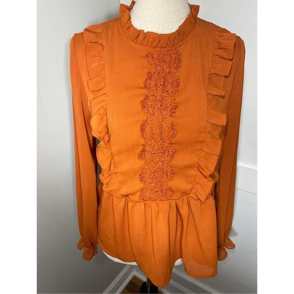SHEIN Tops - SHEIN Orange Long Sleeve Top - 3/$25